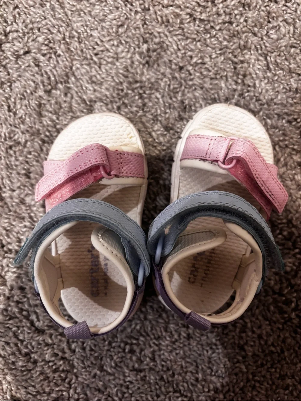Carter's Pink and Light Blue Toddler Hook-and-Loop Sandals